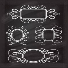 Vector frames set on the chalkboard N3