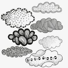 Vector set of abstract clouds Artistically