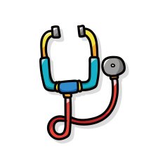 Stethoscope color doodle
