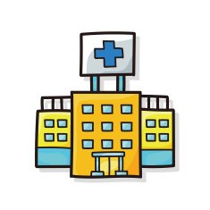 hospital building color doodle