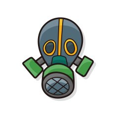 Gas masks color doodle