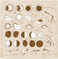 Set of astronomy sketches N5