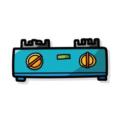 Gas stoves color doodle