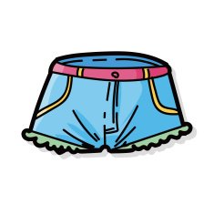 short pants color doodle