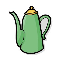 coffee kettle maker color doodle