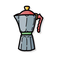 coffee kettle maker color doodle N4