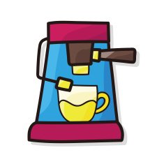 coffee machine color doodle N5