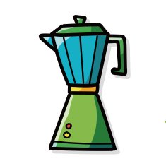 coffee kettle maker color doodle N10