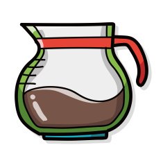 coffee kettle maker color doodle N11