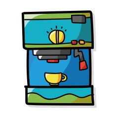 coffee machine color doodle N9