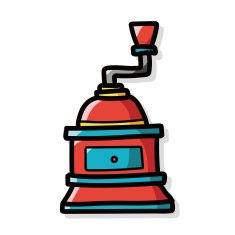 coffee grind machine color doodle N3
