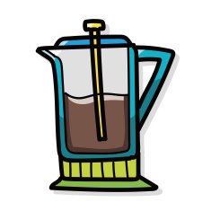 coffee kettle maker color doodle N14