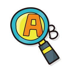 Magnifying glass color doodle N2