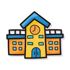 school building color doodle N2