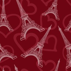 Seamless eiffel tower background pattern N3