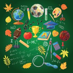 Hand drawn vector school object set N2