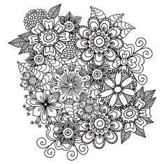 Beautiful doodle art flowers Zentangle floral pattern N12