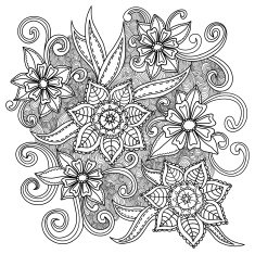 Beautiful doodle art flowers Zentangle floral pattern N13