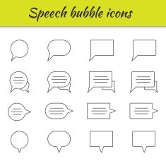 Outline icons set Speech bubbles