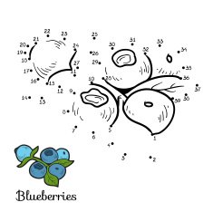 Numbers game fruits and vegetables (blueberries)