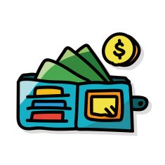 wallet color doodle