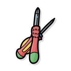 Screwdrivers color doodle