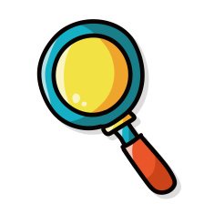 Magnifying glass color doodle N3