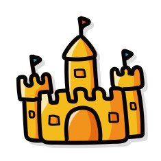 castle color doodle