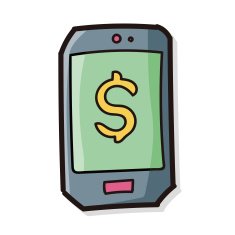 cell phone shopping doodle