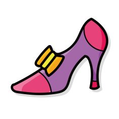 High-heeled shoes color doodle N2