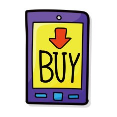 cell phone shopping doodle N2