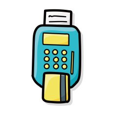 Credit card machine color doodle