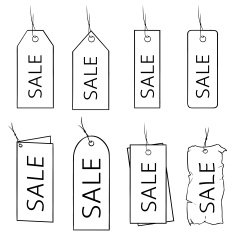 Vector Set of Sketch Discount Tags N3