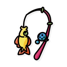Fishing rod color doodle N2