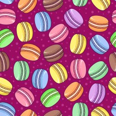 Vector seamless macaroon pattern on bright background