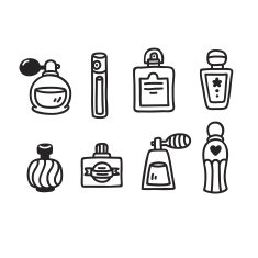 Hand drawn perfume bottles