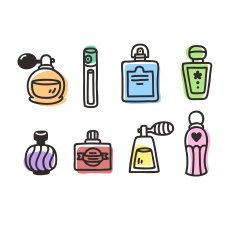 Hand drawn perfume bottles N2