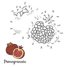 Numbers game fruits and vegetables (pomegranate)