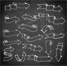 Set of arrows on blackboard