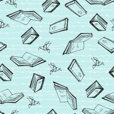 Seamless patern with books