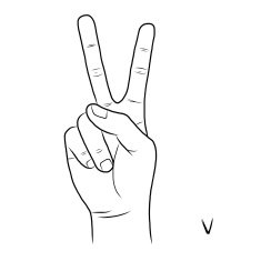 Sign language and the alphabet The Letter V