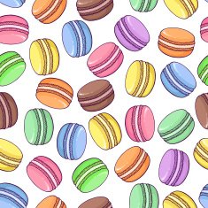 Vector seamless macaroon pattern on white background