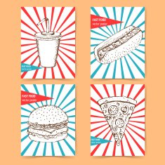 Sketch fast food poster