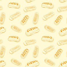 Cute seamless pattern with different eclairs