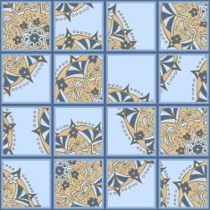 Seamless tiles with hand drawn ornament