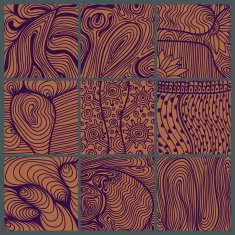 Set of 9 monochrome doodle textures N2