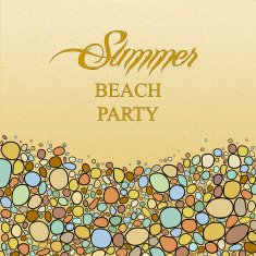 Card with colored pebble stones in bright colors