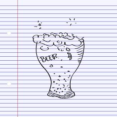 Simple doodle of a beer glass N6
