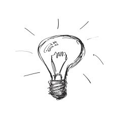Simple doodle of a light bulb