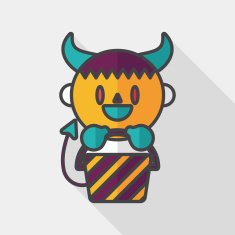 cute wizard flat icon with long shadow eps10 N5